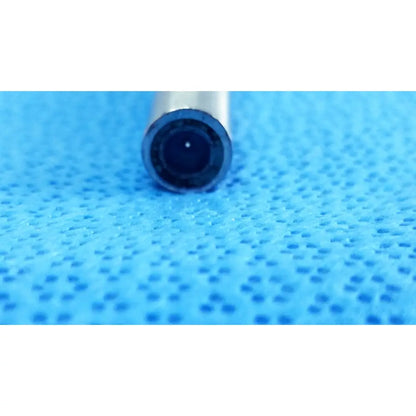 Silver cylindrical end of a medical-grade camera lens for stryker ideal eyes 10mm 0 degree autoclavable endoscope