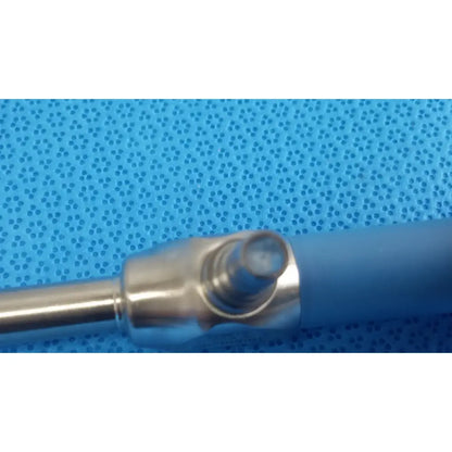 Silver surgical instrument with blue rubberized grip and metallic joint for stryker ideal eyes 10mm autoclavable endoscope