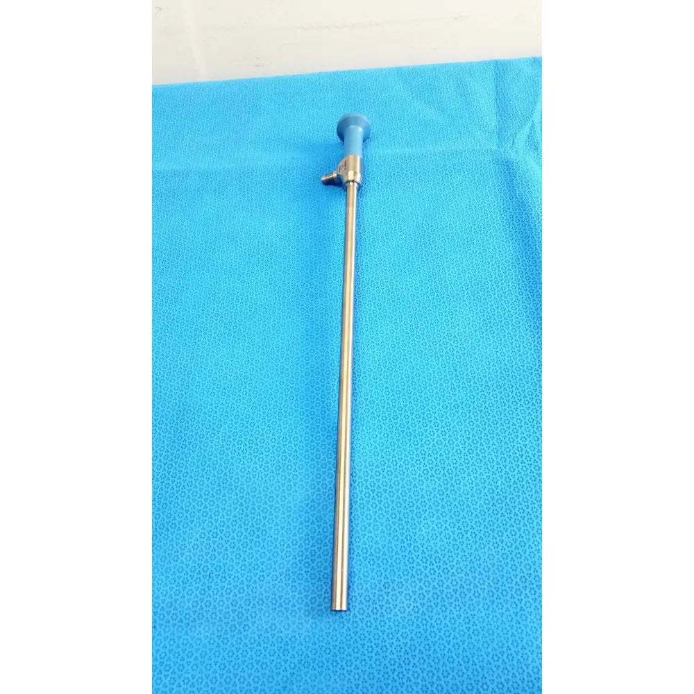 Silver surgical endoscope with blue handle and metallic joints ideal eyes 10mm autoclavable for precise procedures