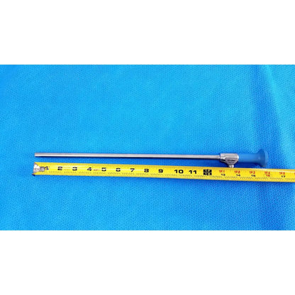 Silver ideal eyes 10mm surgical instrument with blue ergonomic handle and metallic shaft for precise endoscopic use