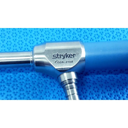 Stryker ideal eyes 10mm autoclavable endoscope with metallic silver joint and blue handle for medical use