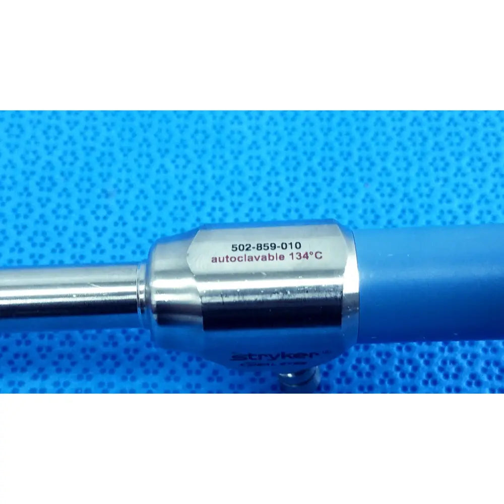 Silver metallic autoclavable endoscope with blue handle branded stryker ideal eyes 10mm 0 degree product image