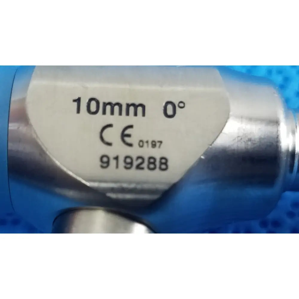 Silver metallic ideal eyes 10mm 0° autoclavable endoscope with white label 919288 for surgical use