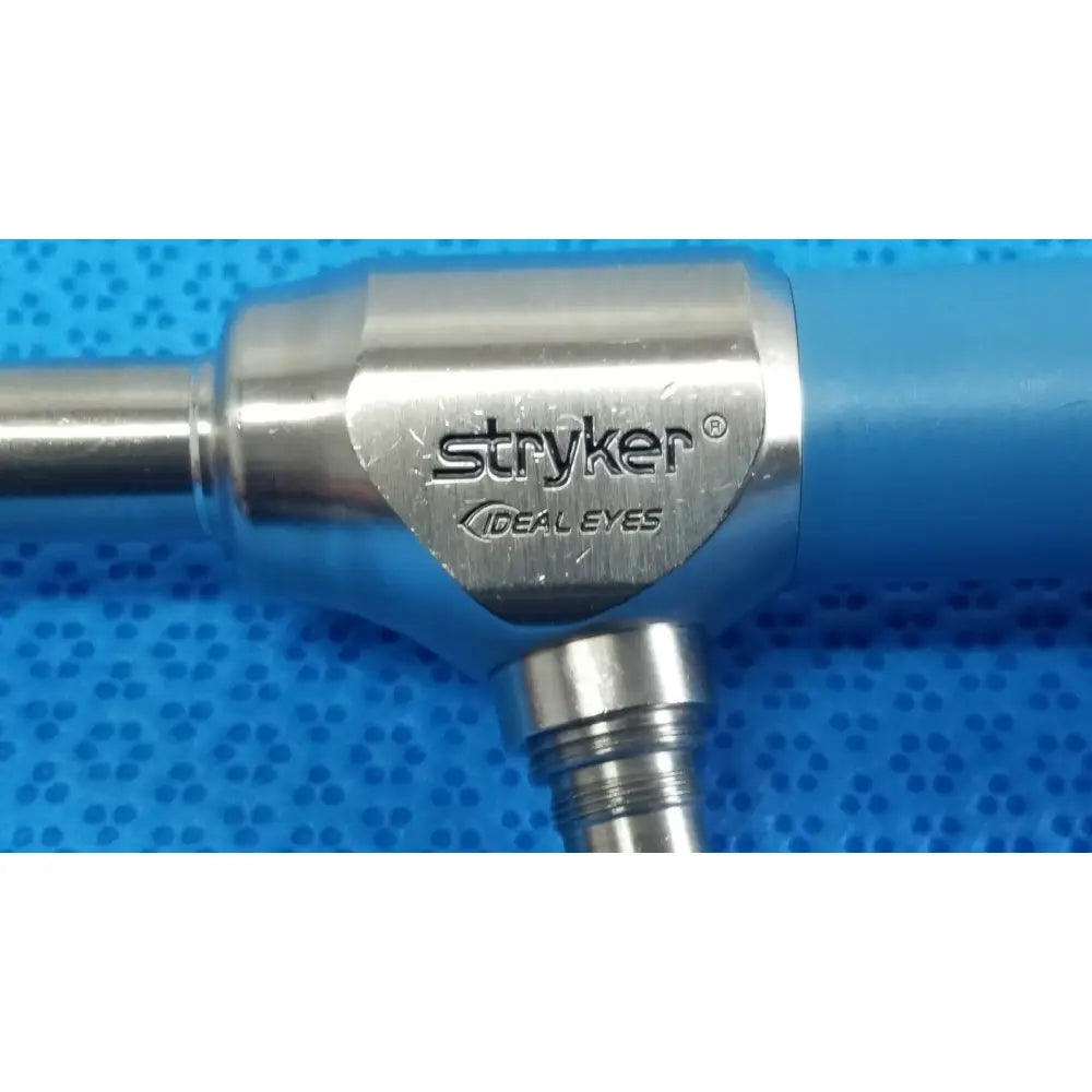 Stryker 502-859-010 ideal eyes 10mm autoclavable endoscope with polished stainless steel body and blue ergonomic handle