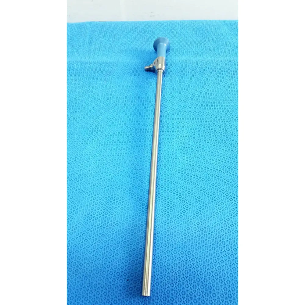 Silver surgical ideal eyes 10mm endoscope with blue ergonomic handle and metallic joints for medical use