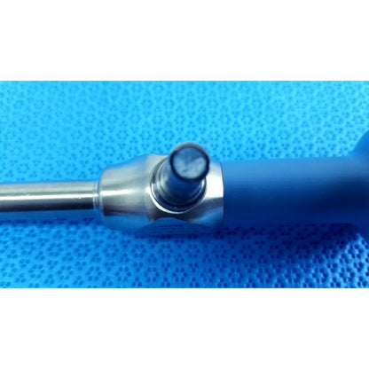 Blue-handled surgical instrument with metallic shaft and joint for Stryker ideal eyes 10mm autoclavable endoscope use