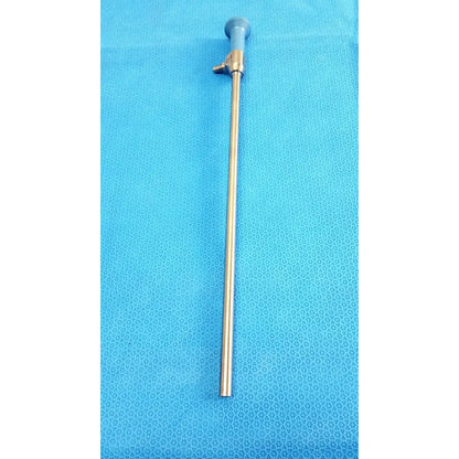 Metallic surgical endoscope with blue handle and slender shaft in stryker ideal eyes 10mm autoclavable endoscope 937057