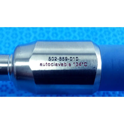 Silver metallic stryker ideal eyes 10mm autoclavable endoscope with engraved serial number and autoclave marking