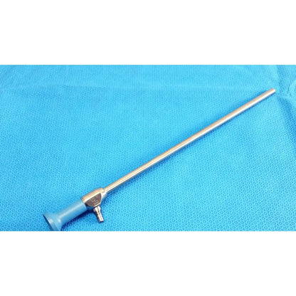 Silver surgical endoscope with blue handle and metallic joints from stryker ideal eyes 10mm autoclavable design