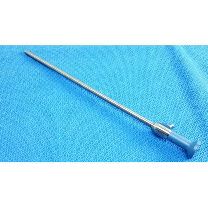 Silver surgical endoscope with blue handle and metallic shaft ideal eyes 10mm autoclavable by stryker