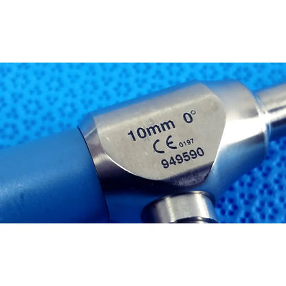 Silver metallic ideal eyes 10mm surgical endoscope with blue handle marked 10mm 0° and CE certification