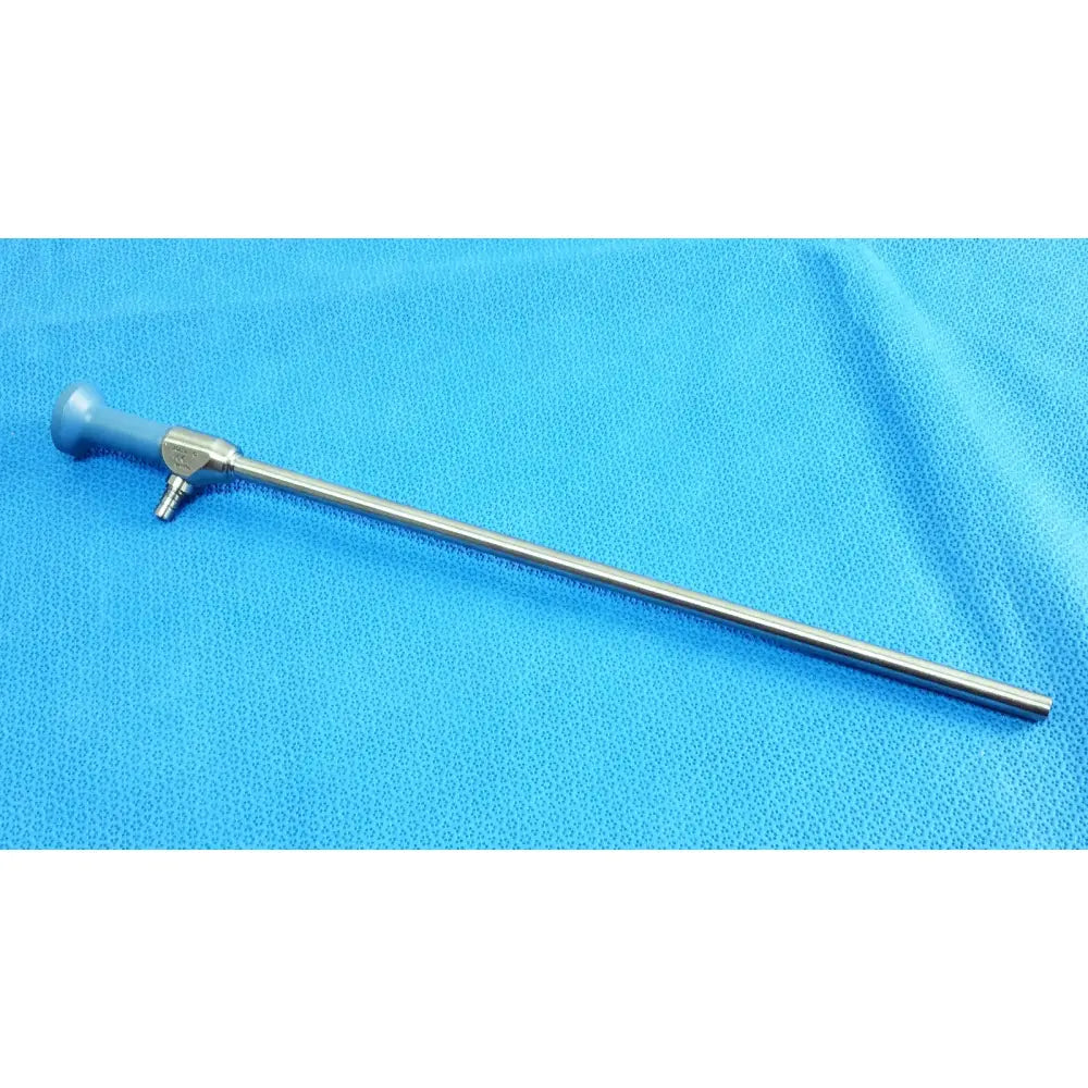 Silver surgical ideal eyes 10mm endoscope with blue ergonomic handle and metallic joints for medical use