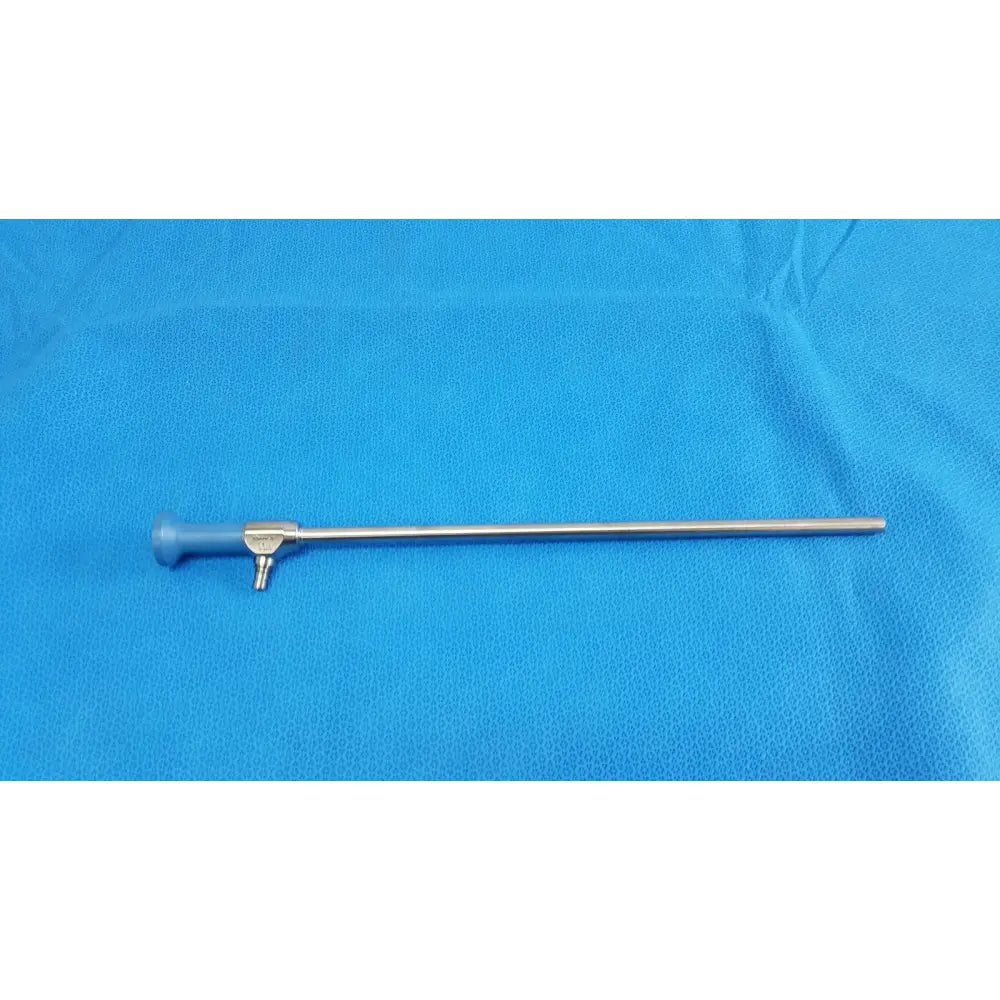 Silver surgical endoscope with blue handle and metallic joints stryker ideal eyes 10mm autoclavable model 502-859-010