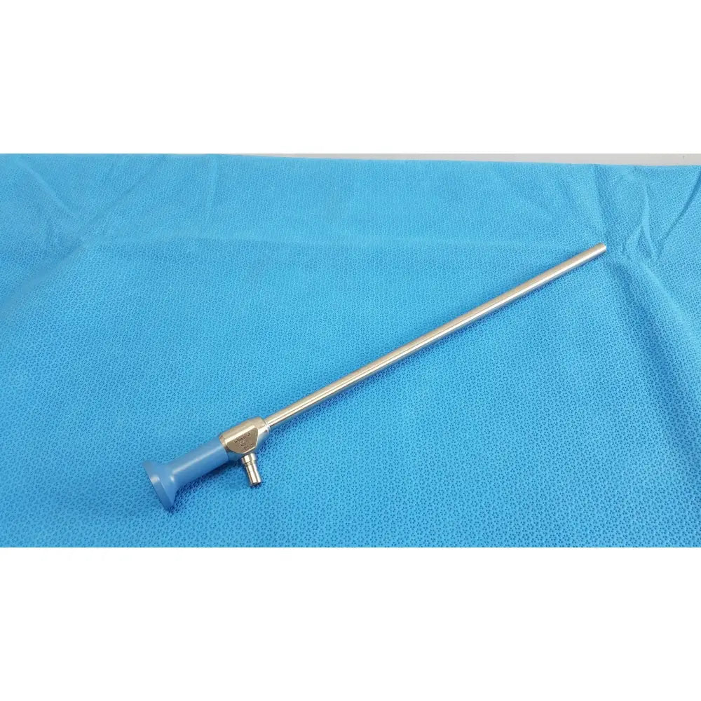 Silver surgical endoscope with blue ergonomic handle and metallic joints ideal eyes 10mm autoclavable by stryker