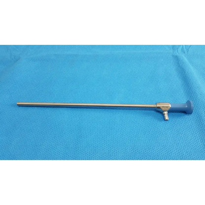 Silver surgical endoscope with blue ergonomic handle and metallic joints ideal eyes 10mm autoclavable by stryker