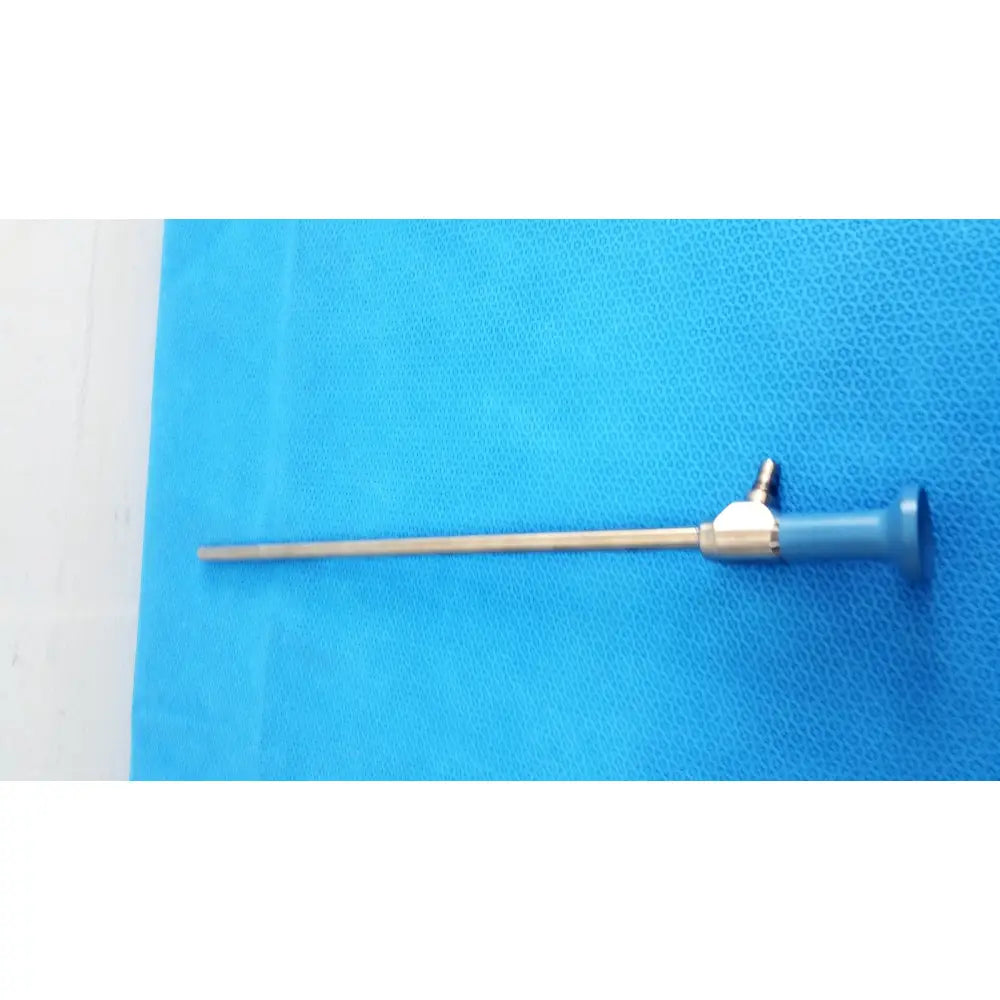 Blue-handled Stryker ideal eyes 10mm 30 degree autoclavable endoscope with metallic shaft and articulated joint
