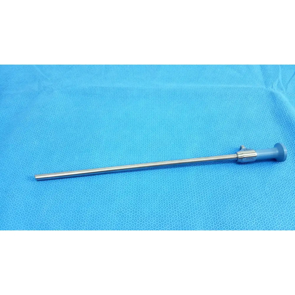 Silver surgical endoscope with blue handle and metallic shaft ideal eyes 10mm autoclavable by Stryker