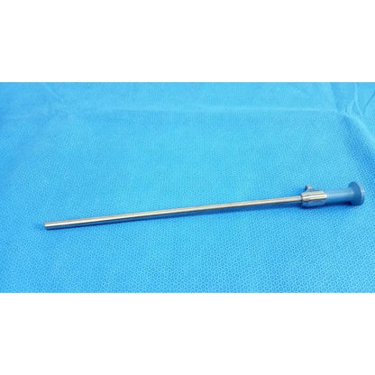 Silver surgical endoscope with blue handle and metallic shaft ideal eyes 10mm autoclavable by Stryker