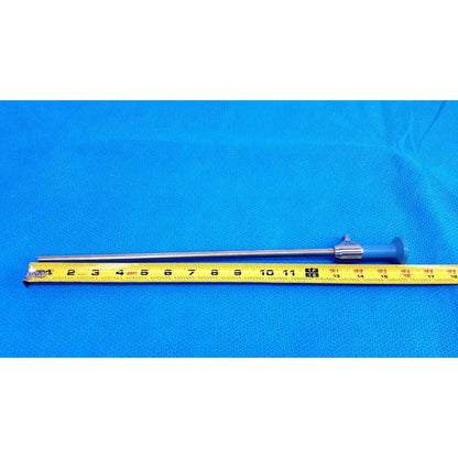 Silver autoclavable surgical endoscope ideal eyes 10mm with blue handle and 14-inch metallic shaft by Stryker