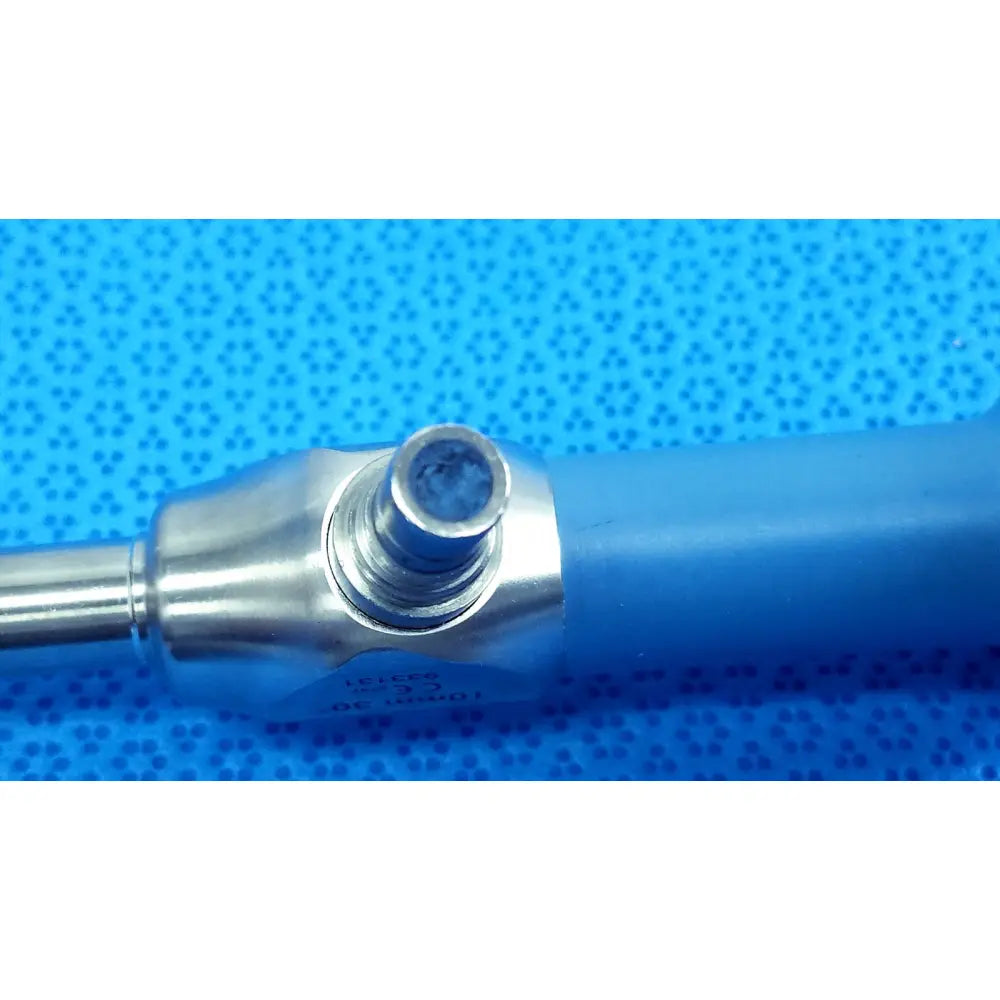 Blue-handled metallic ideal eyes 10mm autoclavable endoscope with cylindrical shaft and threaded connection point