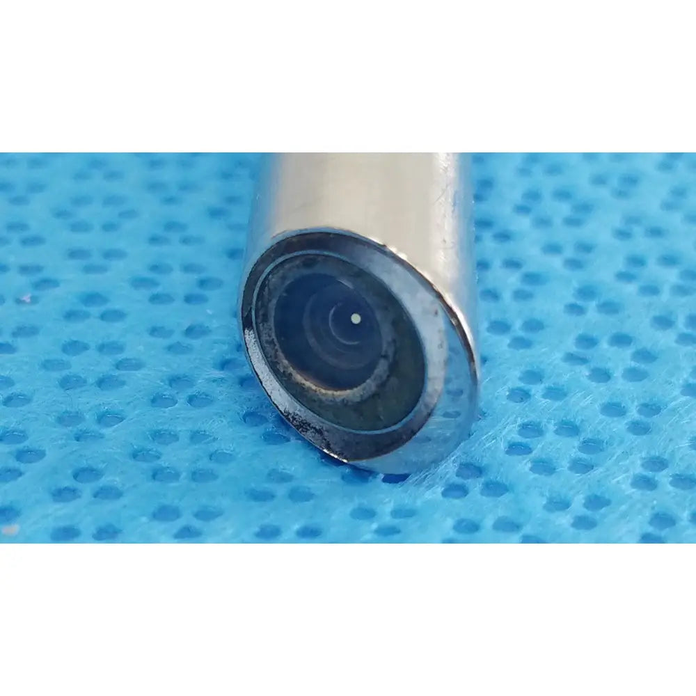 Silver cylindrical ideal eyes 10mm autoclavable endoscope lens with circular metallic frame and visible internal glass elements