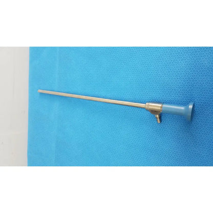 Silver surgical endoscope with blue plastic handle and metallic joints ideal eyes 10mm autoclavable by stryker
