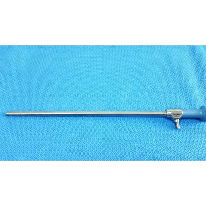 Silver surgical endoscope with blue ergonomic handle and metallic joints stryker ideal eyes 10mm 30 autoclavable endoscope