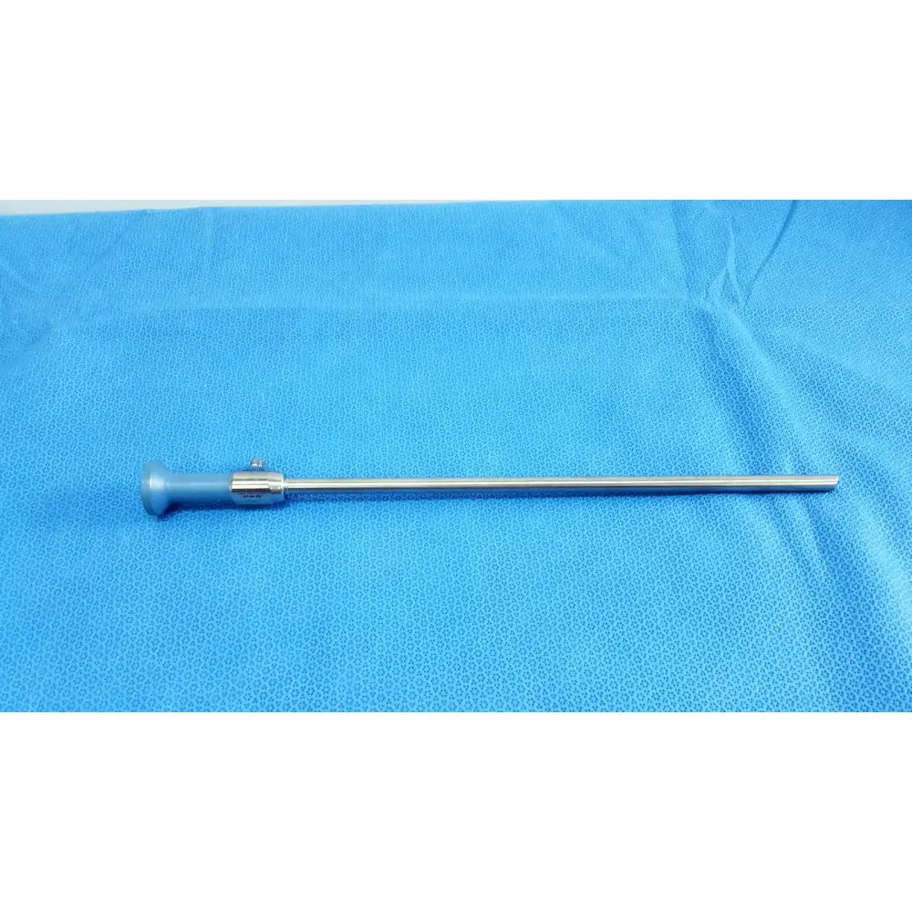 Silver surgical ideal eyes 10mm endoscope with blue handle and metallic joints for autoclave use by stryker