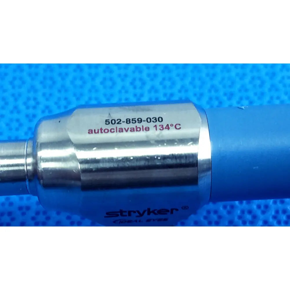 Silver metallic ideal eyes 10mm endoscope with blue plastic handle model 502-859-030 for surgical use