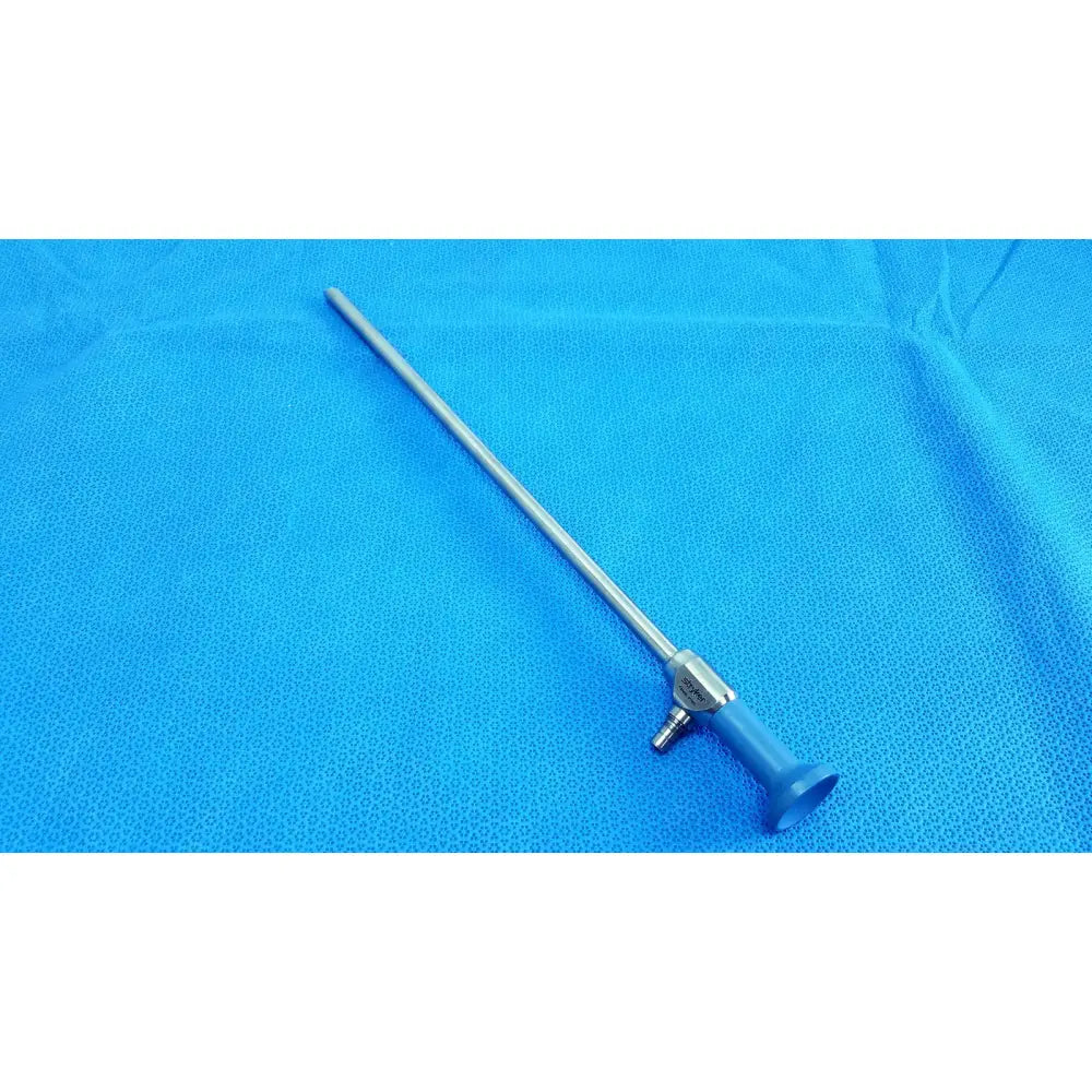 Silver surgical ideal eyes 10mm endoscope with blue ergonomic handle and metallic joints for autoclavable use