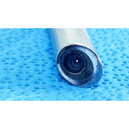 Silver cylindrical ideal eyes 10mm autoclavable endoscope lens with black aperture and metallic rim for medical use
