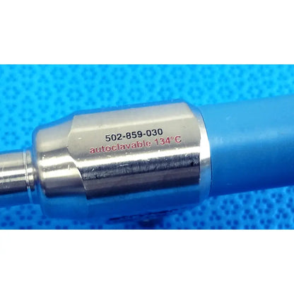 Silver metallic ideal eyes 10mm cylindrical endoscope with blue sleeve marked autoclavable 134°c for medical use