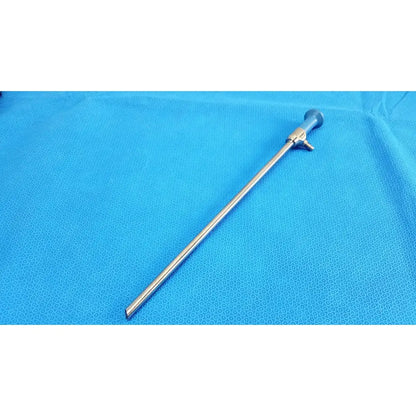 Silver surgical endoscope with blue-tipped handle and metallic joints ideal eyes 10mm 30 degree autoclavable model