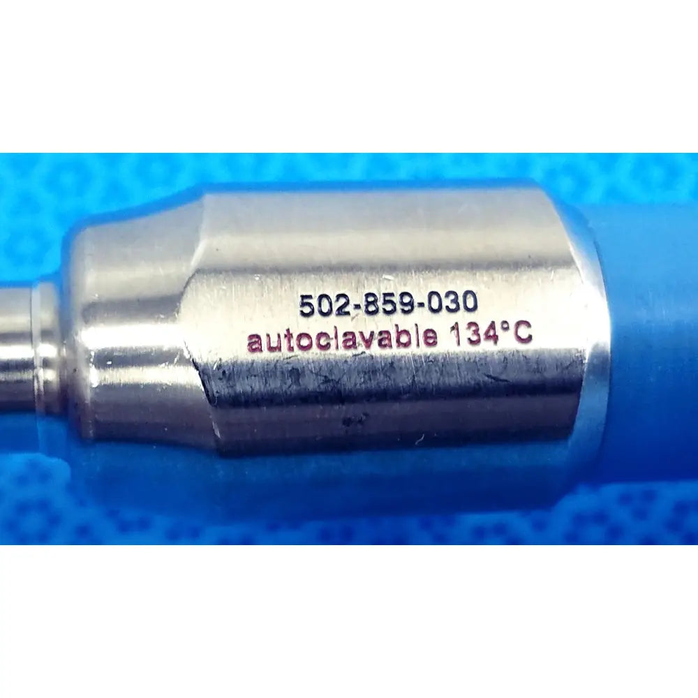 Silver metallic stryker ideal eyes autoclavable 10mm endoscope with engraved serial number and autoclave markings