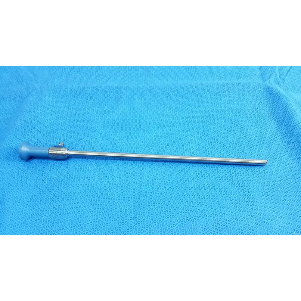 Silver surgical endoscope with blue ergonomic handle and metallic shaft ideal eyes autoclavable 10mm 30 degree endoscope