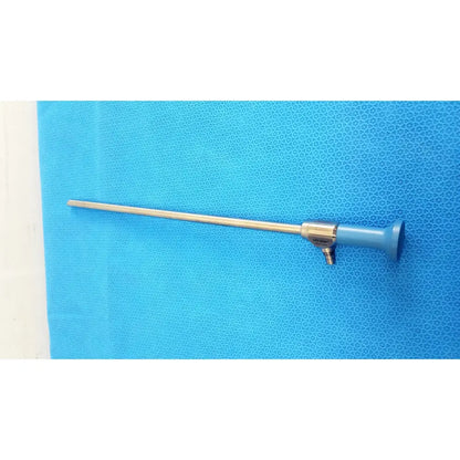 Silver surgical endoscope with blue handle and metallic joints by stryker ideal eyes autoclavable 10mm 30 degrees