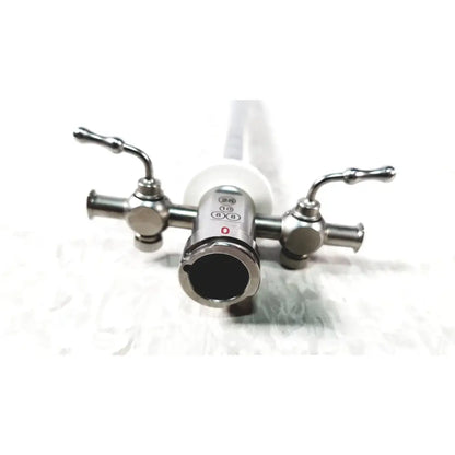 Stainless steel Stryker scope sheath 25fr instrument with dual control handles and central viewing port