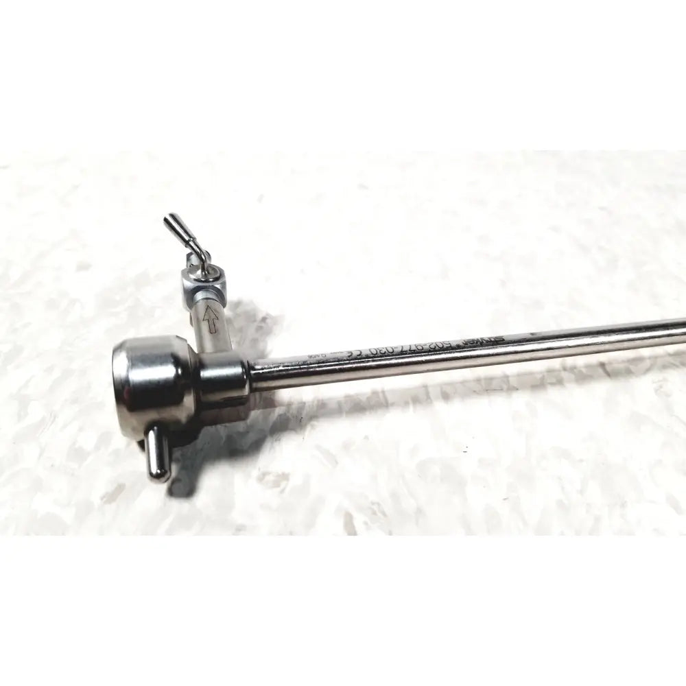 Stryker 502-977-030 stainless steel hysteroscopy diagnostic sheath with textured handle and engraved markings for reuse medical use