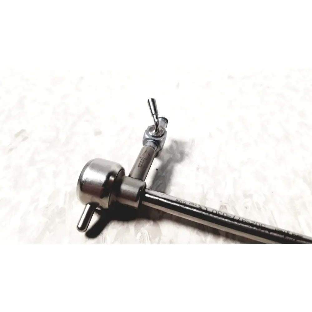 Stainless steel stryker 502-977-030 hysteroscopy diagnostic sheath with curved handle and engraved markings