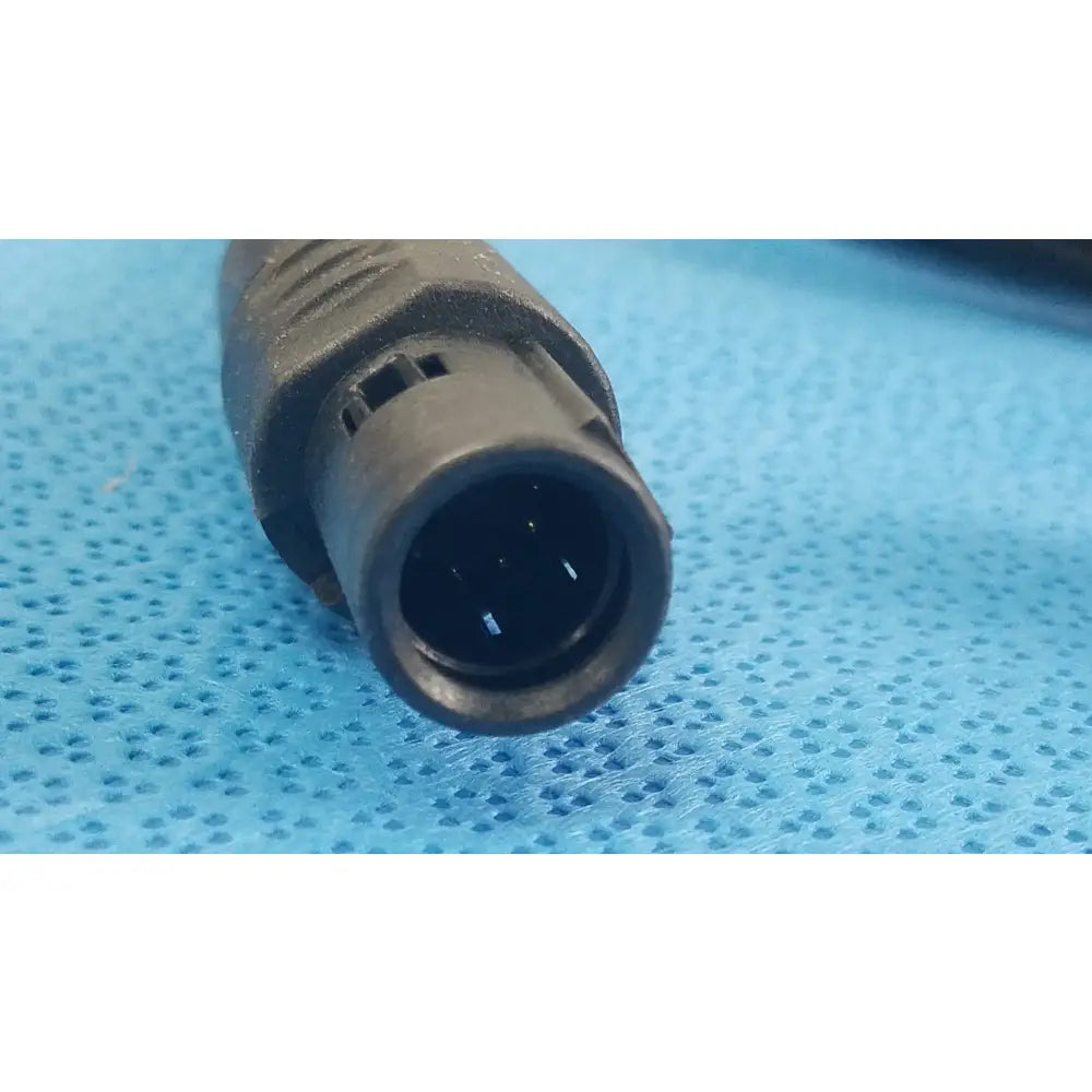Black plastic xlr medical equipment connector with textured grip three-pin interface for reuse scher handpiece cable