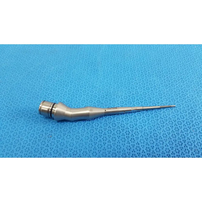 Silver surgical drill bit with tapered metallic shaft and threaded handle for stryker series angled saber portmann chuck