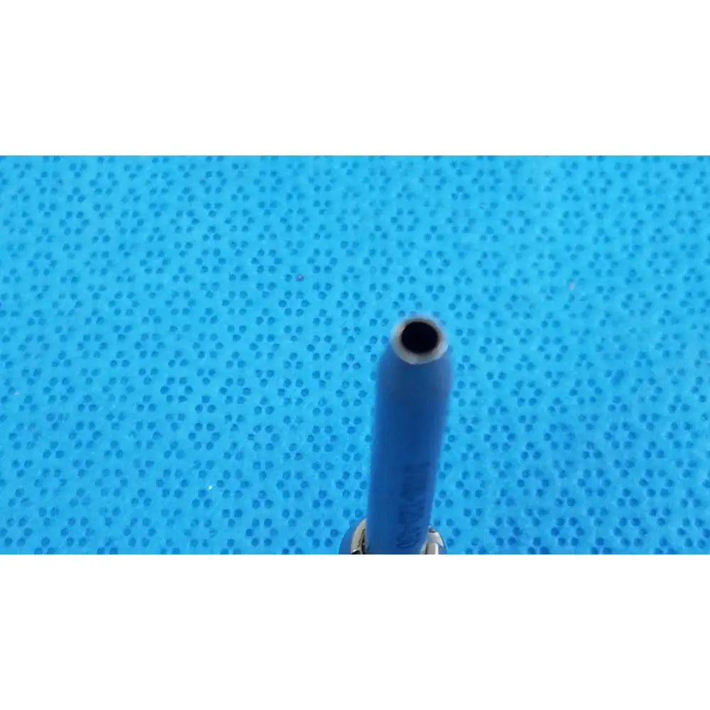 Blue cylindrical tsp saber straight attachment tube with hollow opening for Stryker 5100-120-450 tsp saber straight use