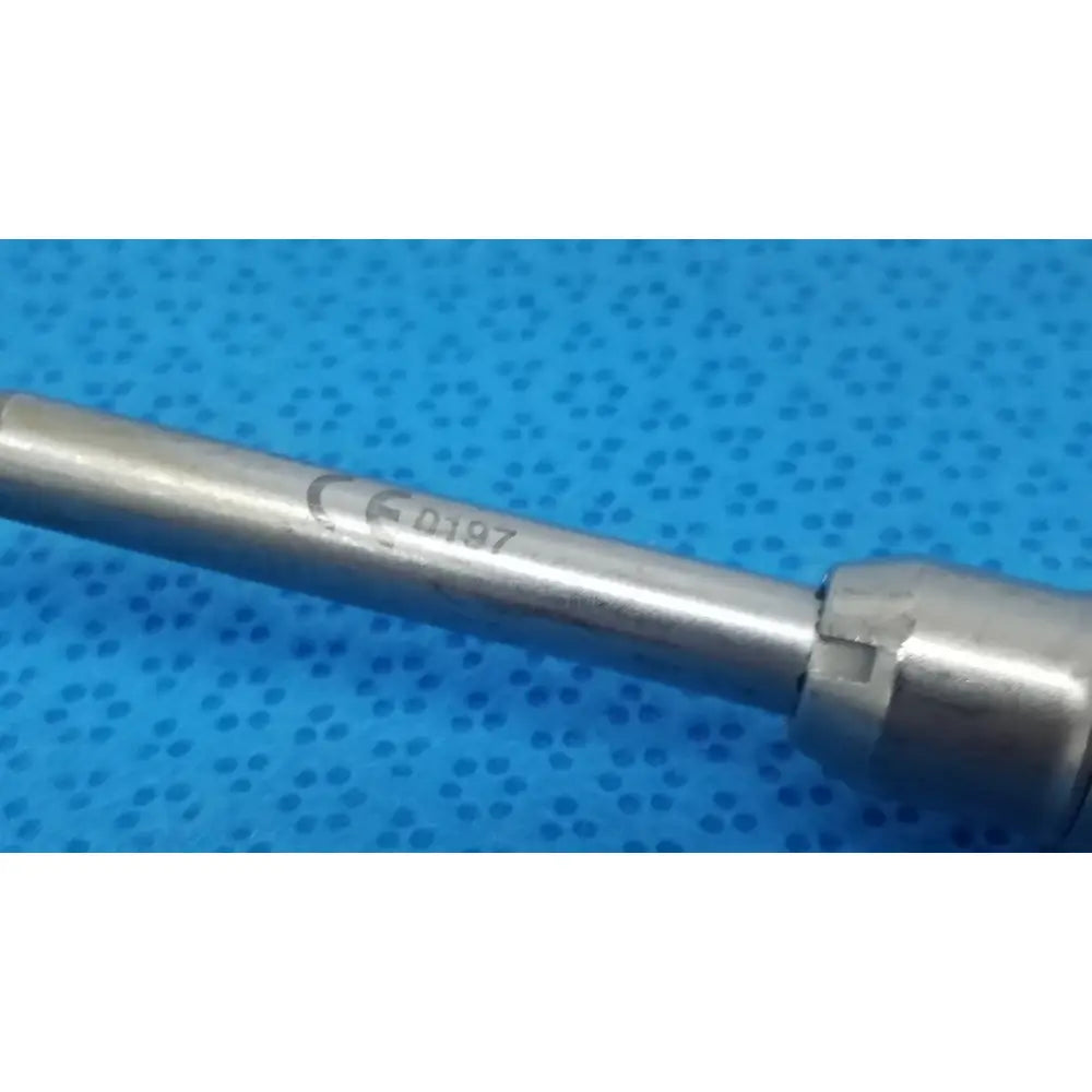 Silver metallic tsp saber drill with cylindrical shaft hexagonal head marked ce 0187 for reuse medical use