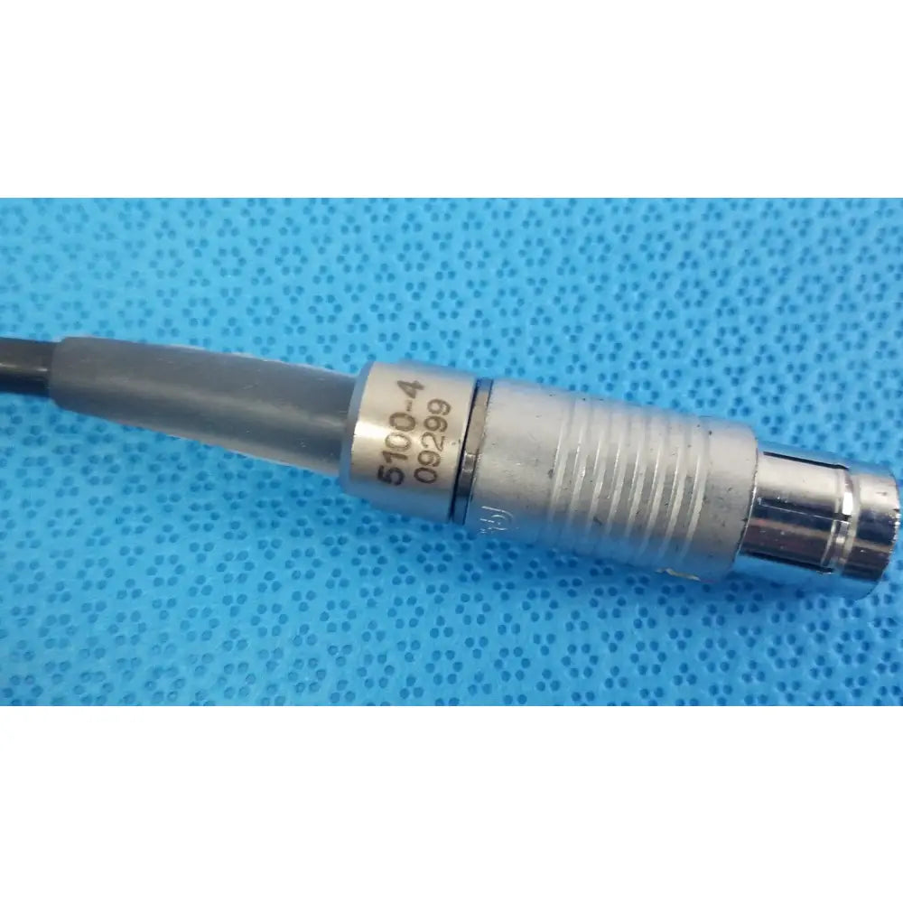 Silver metallic scher handpiece cable model 5100-4 with ribbed barrel for reuse medical equipment in medical settings