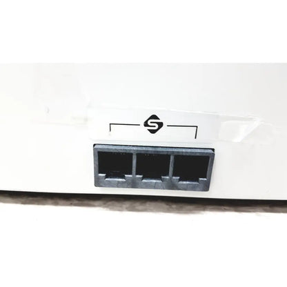 White stryker 5400-50 core powered instrument driver surgical handpiece back with three black ethernet ports and stylized s logo