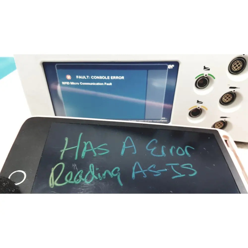 Black Stryker 5400-50 core powered instrument tablet displaying error message for powered instrument driver surgical use