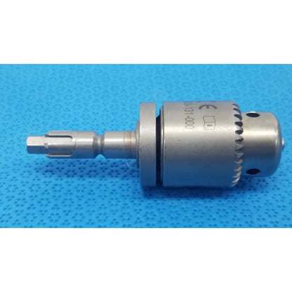 Silver metallic stryker 620-131-000 1/4 in. keyed chuck with hexagonal drive and serrated jaws for reuse medical use