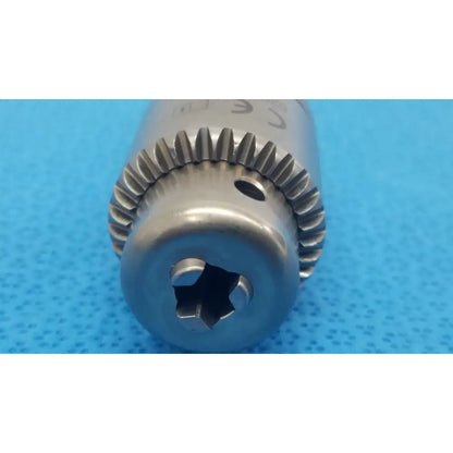 Stryker 620-131-000 silver metallic 1/4 inch keyed chuck with gear-like edge and hexagonal drive center for reuse medical use