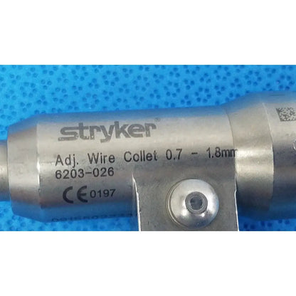 Stryker 6203-026 adjustable wire collet with metallic finish for precise tool holding in reuse medical applications
