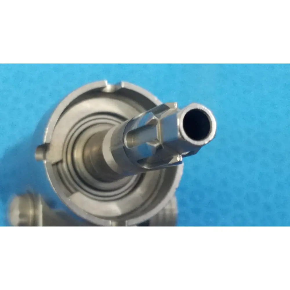 Silver metallic gas burner nozzle with hexagonal threaded tip and circular grooves for stryker 6203-026 wire collet reuse medical use